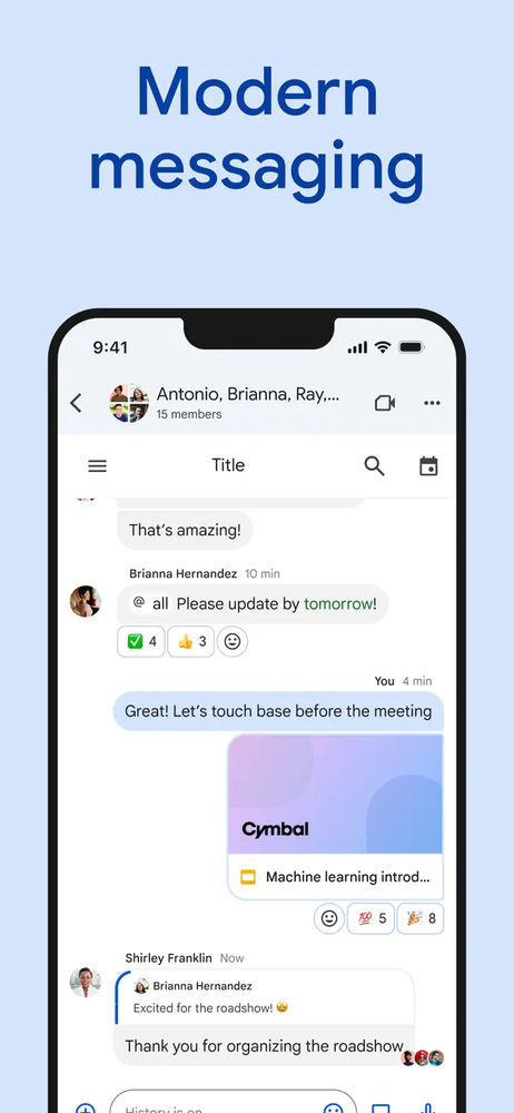 Google Chat screenshot 1