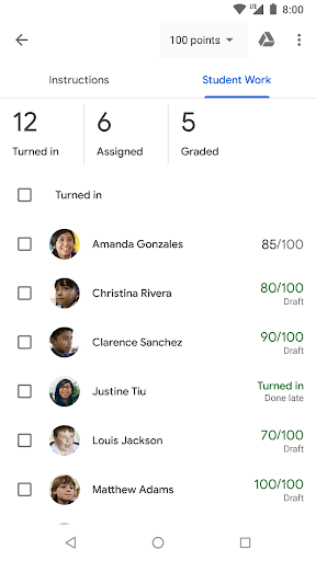 Google Classroom screenshot 8