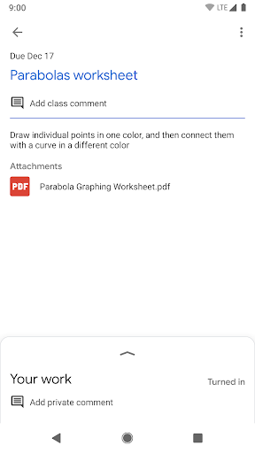 Google Classroom screenshot 10