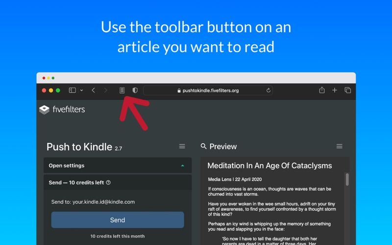 Push to Kindle for Safari screenshot 2