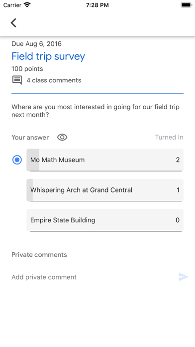 Google Classroom screenshot 3