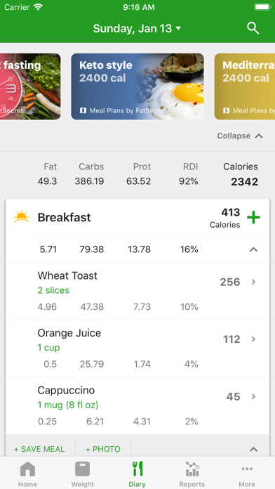 Calorie Counter by FatSecret screenshot 1